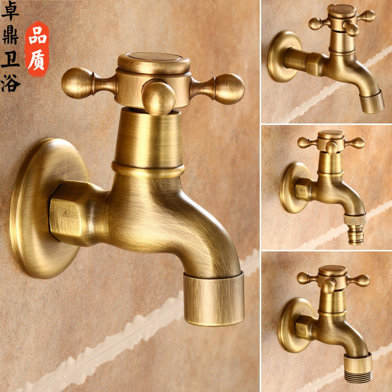 European-style outdoor antique faucet, anti-freezing all-copper quick-boiling faucet, mop sink faucet, washing machine faucet Angle valve details Picture