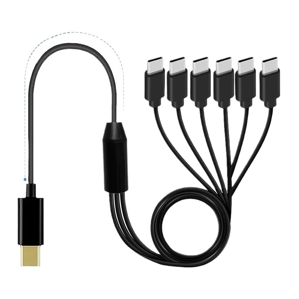 Type-c 1-to-6 charging cable, 6 USB C-head chargers, 1 PD 4-6 multi-device charging data cable Item Picture