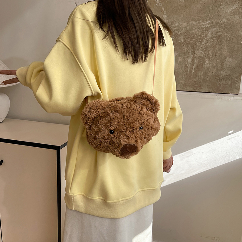 Cute cartoon plush bag for women 2024 new style bear doll bag, large-capacity backpack, furry crossbody bag Application Scenario