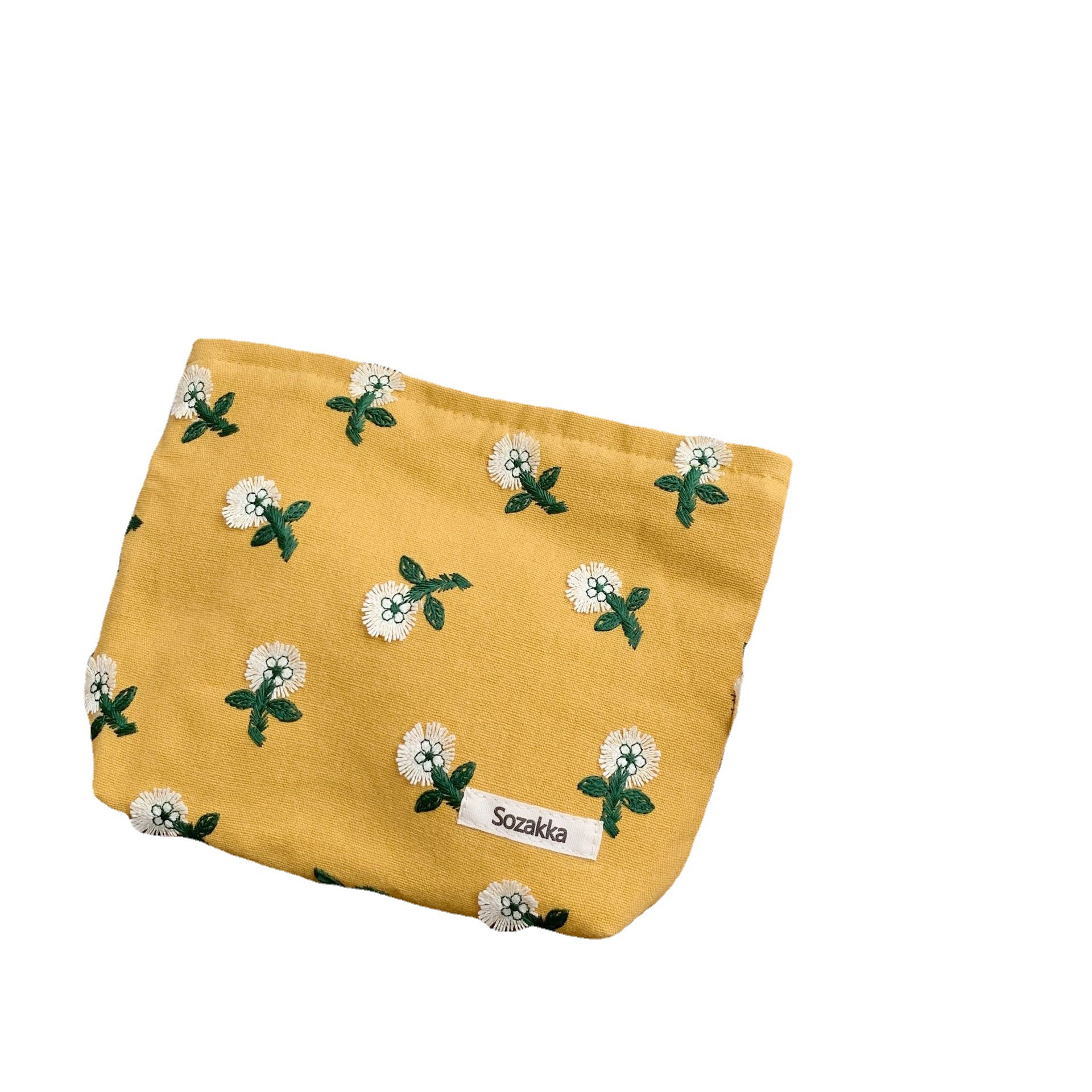 2361 Embroidered Cosmetics, small flower makeup bag, clutch bag, artistic and fresh storage bag, Korean style organizing Instagram Item Picture