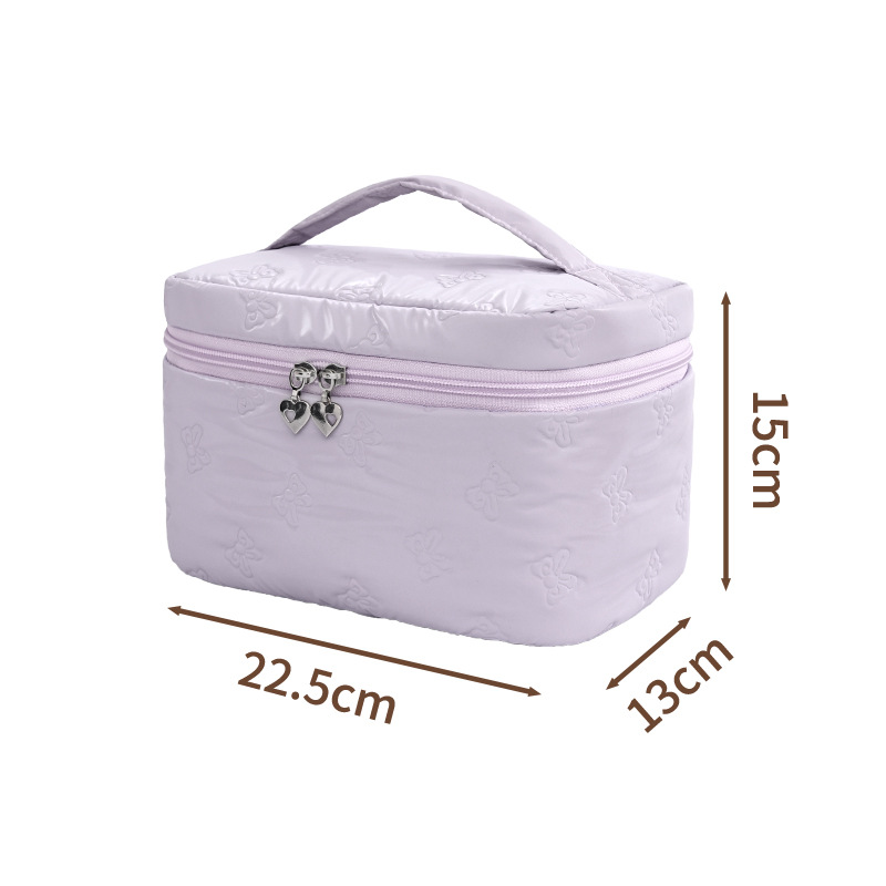 Runhui's new Butterfly Dance Top and bottom cover cosmetic bag, cosmetic storage bag, travel portable waterproof cosmetic bag, large capacity Item Picture