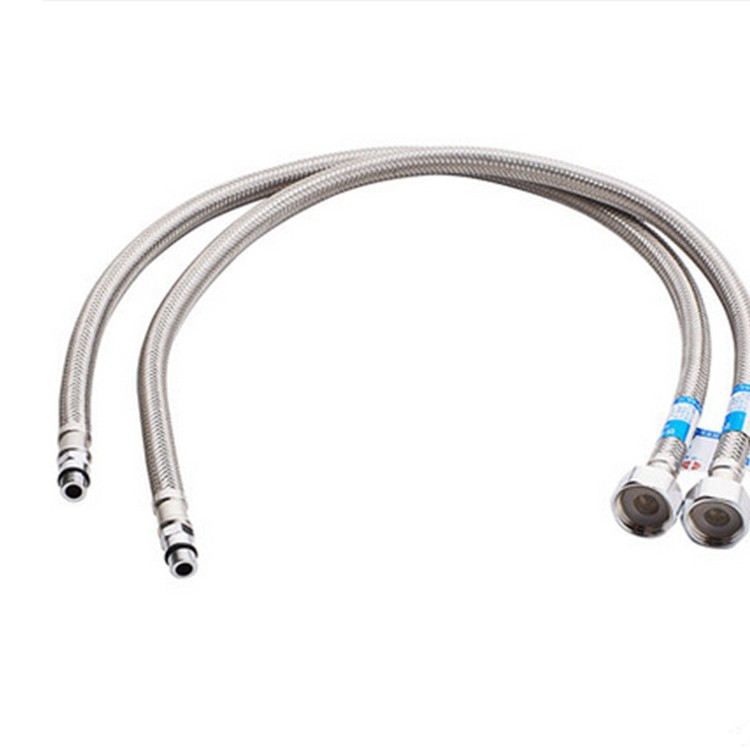 Stainless steel braided pointed hose, explosion-proof metal hose, cold and hot water faucet inlet pipe, cold and hot water 4 minutes, starting from 60cm details Picture