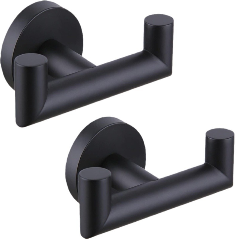 1 Cross-border hot-selling 304 stainless steel round kitchen, bathroom and toilet towel double coat hook in stock Item Picture