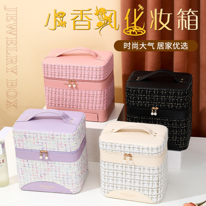 Direct sales from makeup box manufacturers: large-capacity portable makeup bags, large-capacity jewelry storage boxes, and makeup artist follow-up bags full figure
