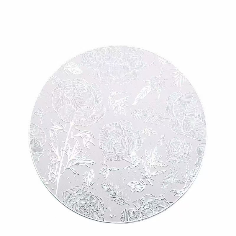 Light luxury rose gold round placemats, PVC bottom gilding table MATS, table heat insulation MATS, Western placemats Item Picture