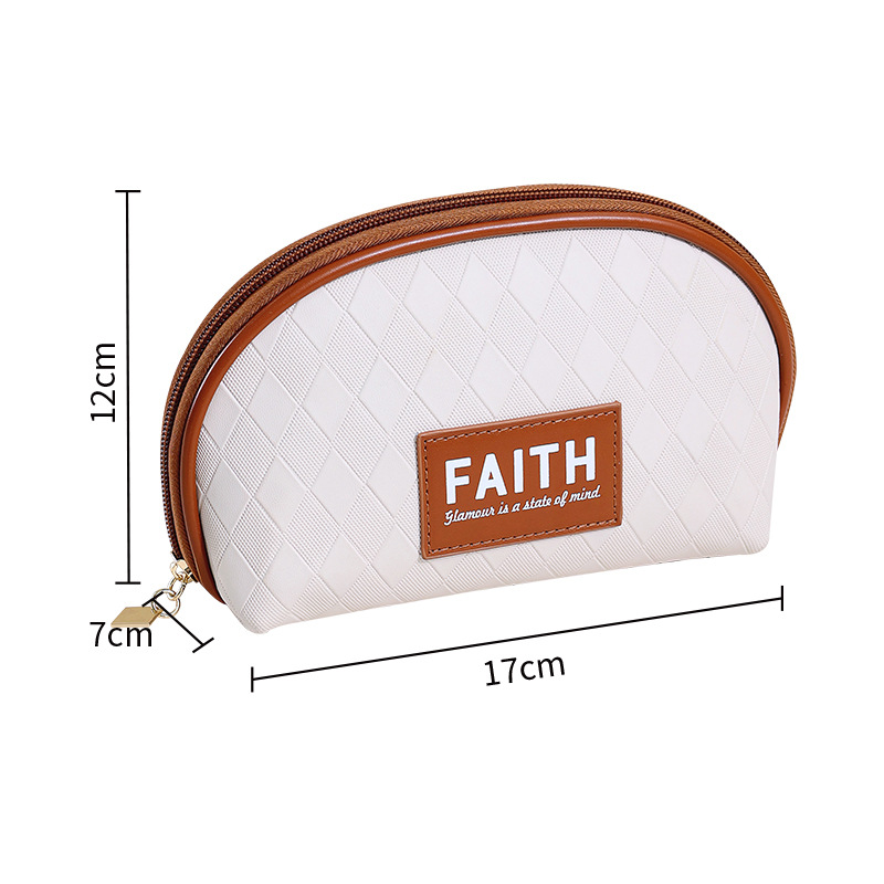 Runhui diamond-shaped semi-round hand-held makeup bag, cosmetics storage bag, travel toiletries bag, makeup bag minimum order one Item Picture