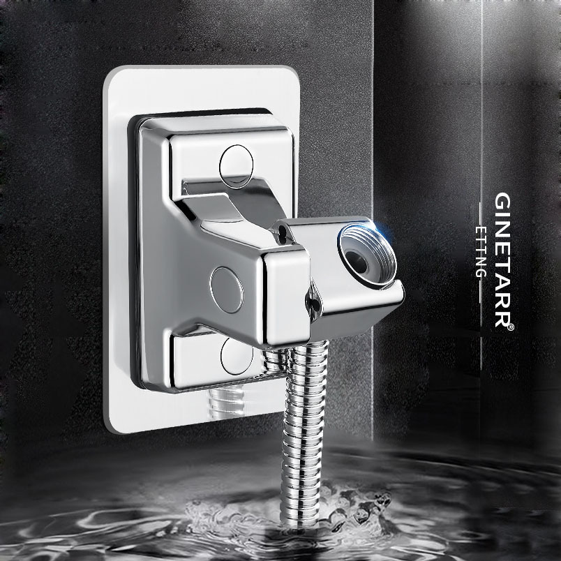 Universal bathroom shower head base without drilling, flower wine rain hanging head adjustment bracket details Picture