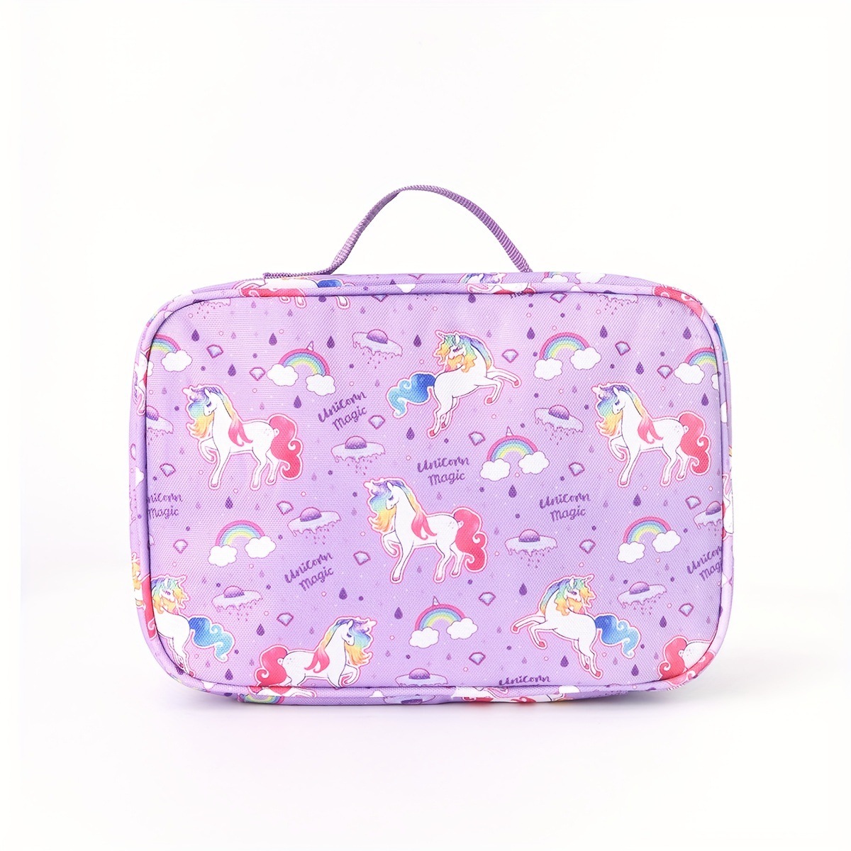 Cartoon unicorn single-shoulder lunch bag, children's portable bento bag, student ice bag, outdoor picnic insulation bag details Picture