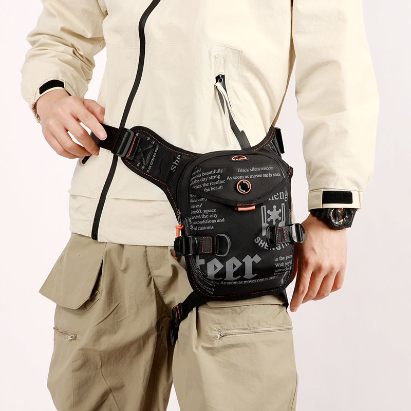 New outdoor cycling leg bag, multi-functional sports men's chest bag, single-shoulder bag, portable waist bag, crossbody bag, cross-border special details Picture