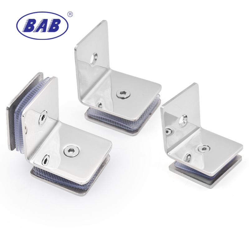 304 stainless steel glass door fixed clamps, hotel shower room glass door clamps, partition connection accessories, display cabinets Application Scenario