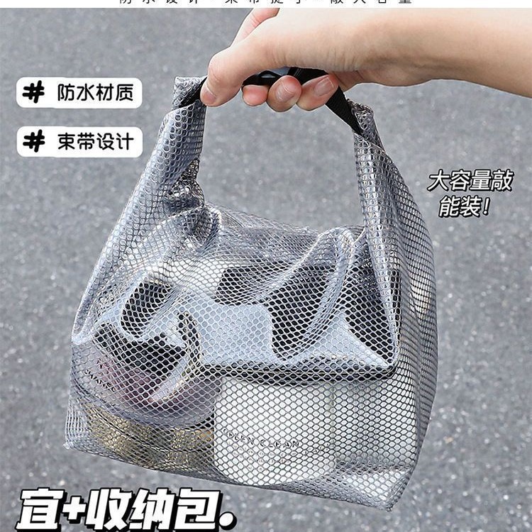 Summer large-capacity storage bag brand, high quality, high appearance level, shopping bag, snap button, portable toiletry bag, cosmetic bag details Picture