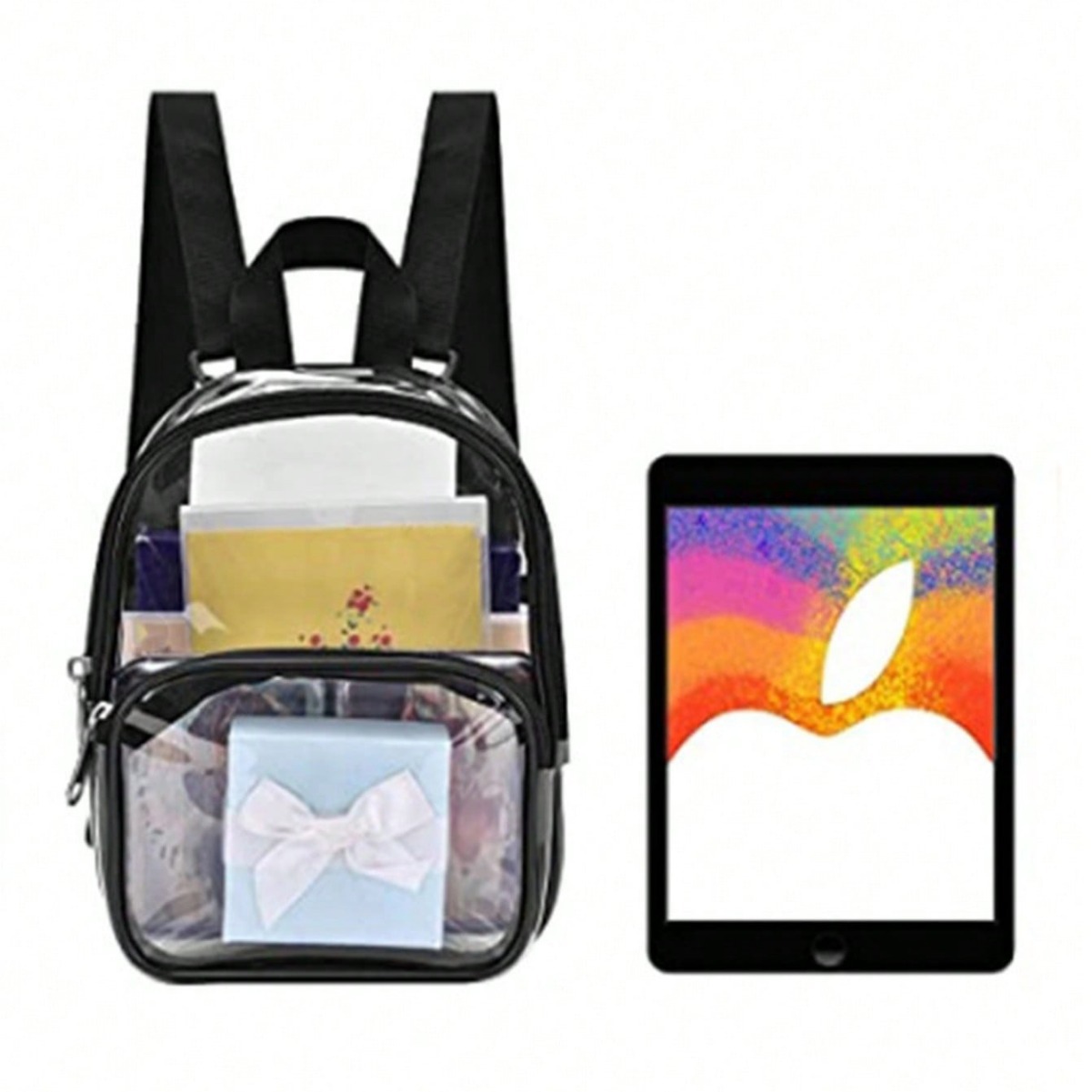 Mini PVC transparent schoolbag, waterproof mini transparent bag for outdoor European and American sports fields, backpack for travel storage details Picture