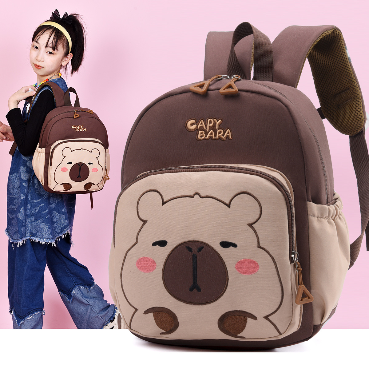 2025 New cartoon children's kindergarten schoolbag, Kabibala, cute boys' and girls' small backpack, lightweight backpack full figure