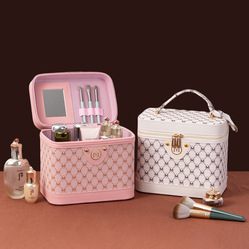 2024 new retro large-capacity makeup bag, multi-functional cosmetics storage box, portable waterproof suitcase box Application Scenario