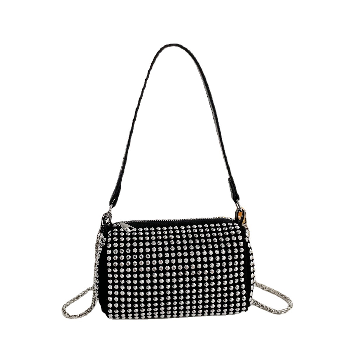Water Diamond women's bag 2022 Spring/Summer New trendy, fashionable and individual single-shoulder crossbody chain bag, stylish underarm bag Item Picture