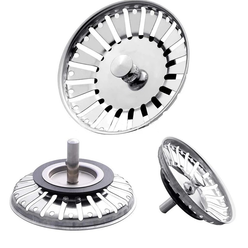 Cross-border 304 stainless steel kitchen sink filter, dishwasher sink drain plug, 78-84mm sink basket accessory full figure