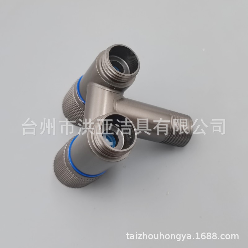 Stainless steel toilet companion bathroom one-in two-out quick-opening triangular valve 4-minute dual-function high-flow water distributor details Picture