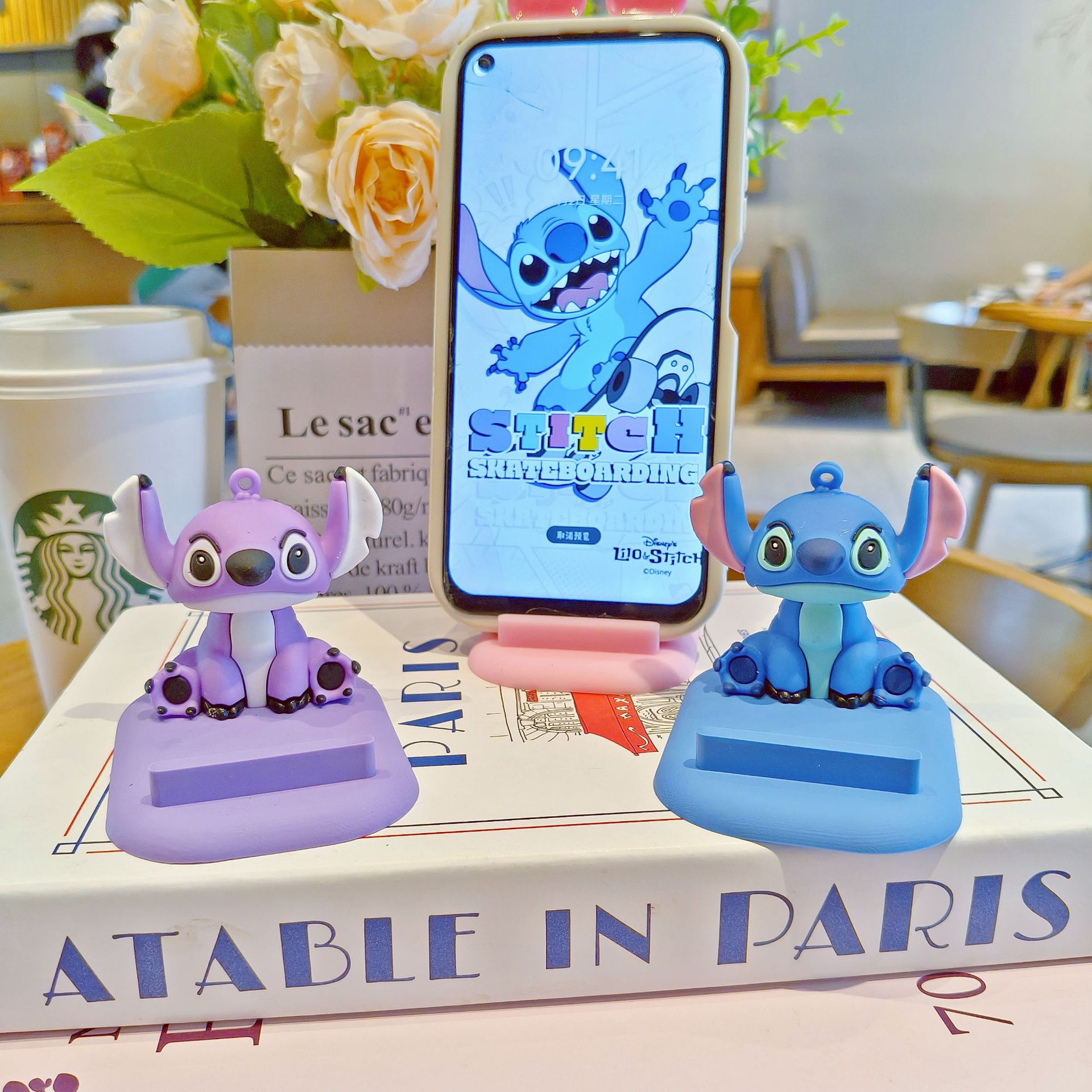 Wholesale of new cute desktop cartoon figurines, cartoon lazy phone stands, claw machines and blind box gifts from Stitch Application Scenario