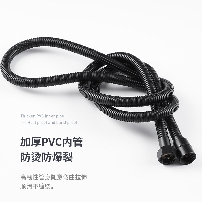 Shower hose, stainless steel shower pipe, outlet pipe, shower hose, electroplated encrypted pipe, explosion-proof pipe, nozzle, universal Specification drawing