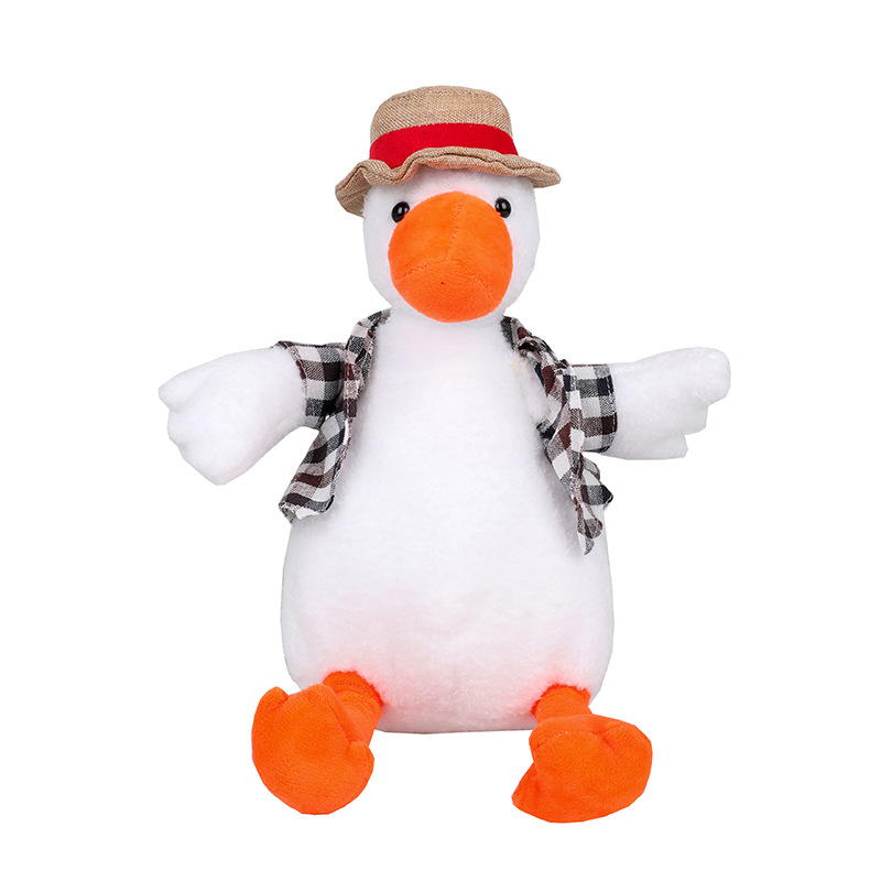 Cute and ugly duck-shaped plush toy in a vest, an Instagram influencer straw hat doll, and a birthday gift for the "Cheer Up Duck Girl" Item Picture
