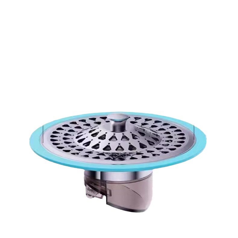 The filter screen sealing cover of the universal floor drain deodorizer for bathrooms and toilets is made of 304 stainless steel and features a circular inner core of the floor drain Item Picture
