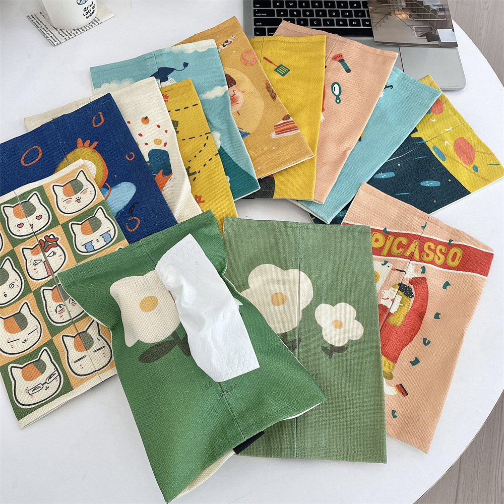 bj412313 Cartoon portable car Tissue box, creative hanging tissue bag, car seat back decorative tissue box Specification drawing