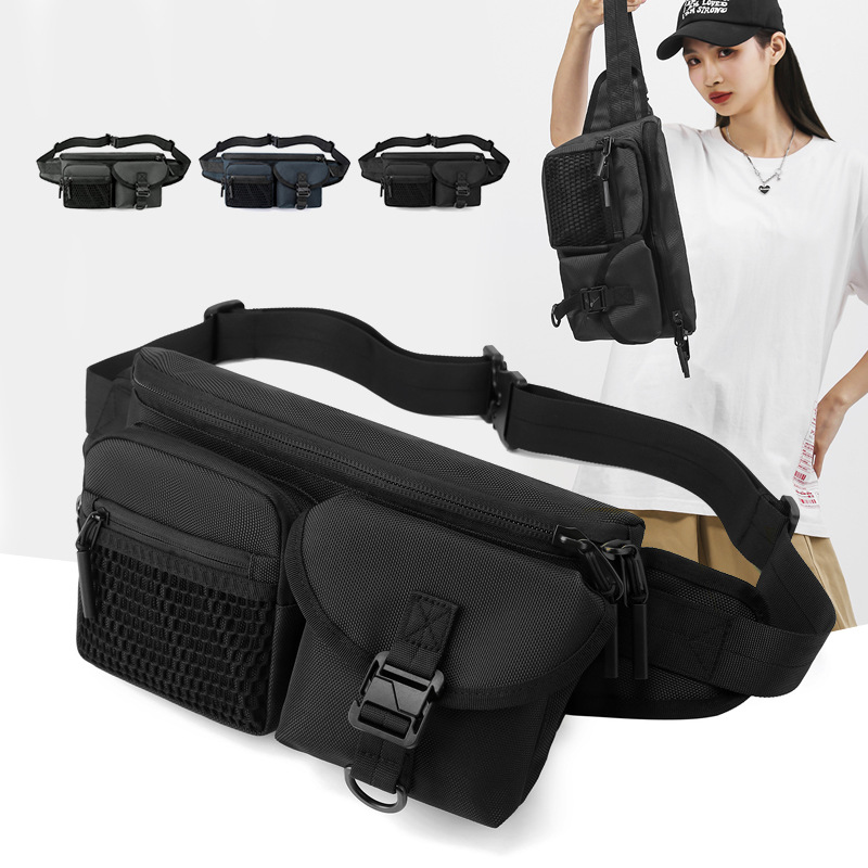 WEPOWER's new trendy sports chest bag, multi-functional single-shoulder small crossbody bag, outdoor casual waist bag and crossbody bag full figure