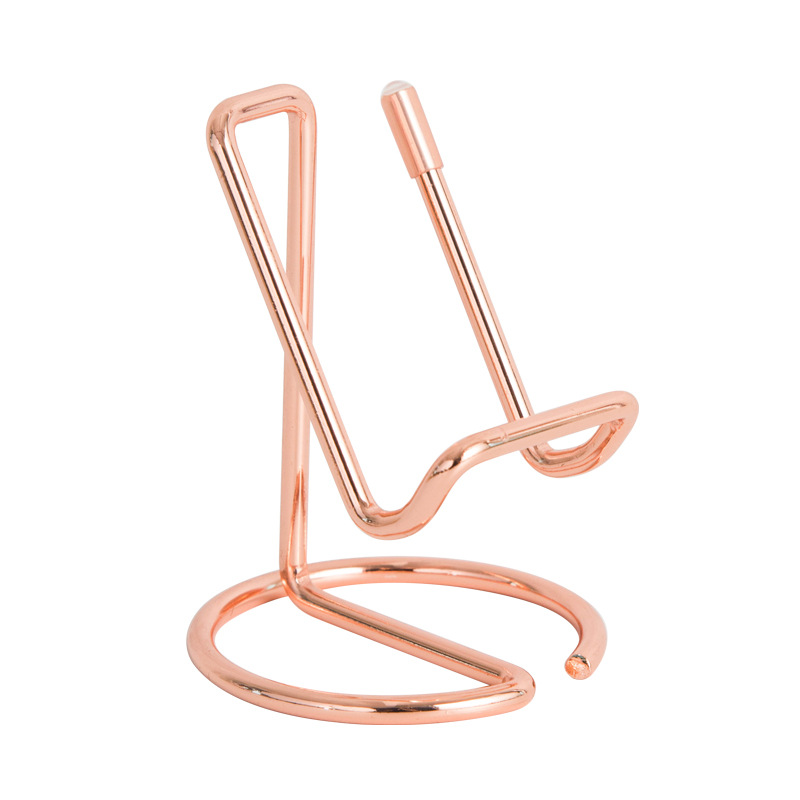 INS Ironwork linear metal mobile phone stand, simple desktop reading display stand, business card holder factory direct sales Item Picture