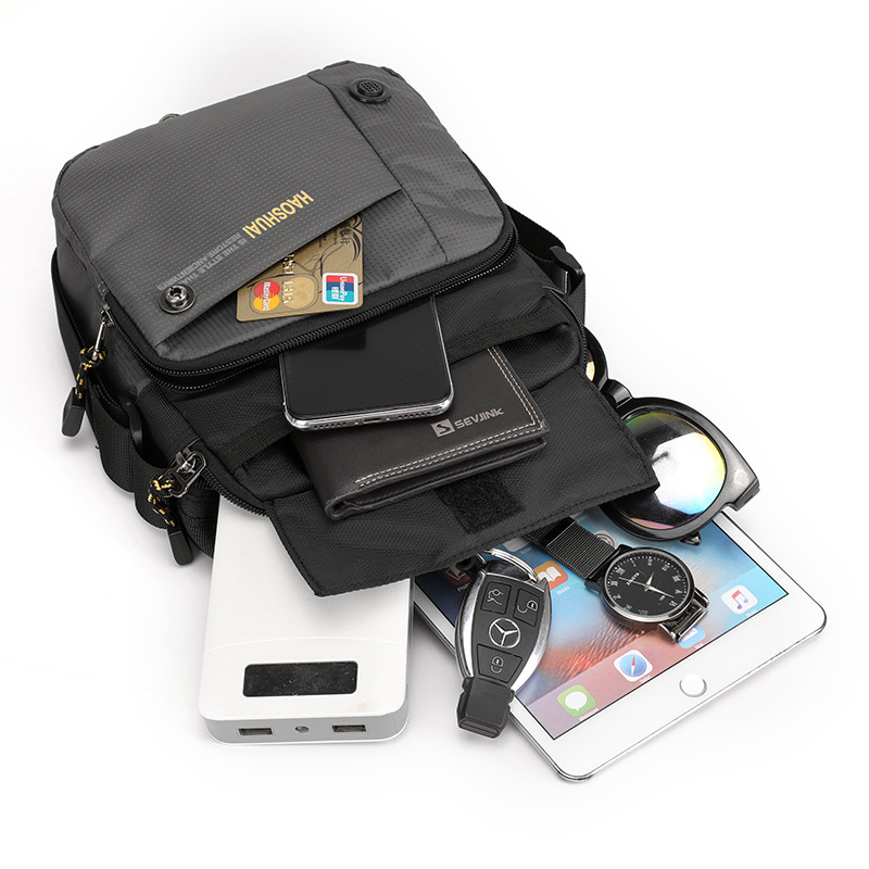 New men's casual single-shoulder bag, large-capacity crossbody bag, commuting bag for going out, men's bag, fashionable sports crossbody bag Specification drawing