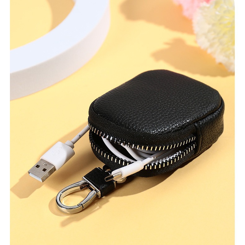 The new creative mini coin purse, multi-functional key case, universal pu simple small wallet and earphone case are bestsellers in foreign trade details Picture