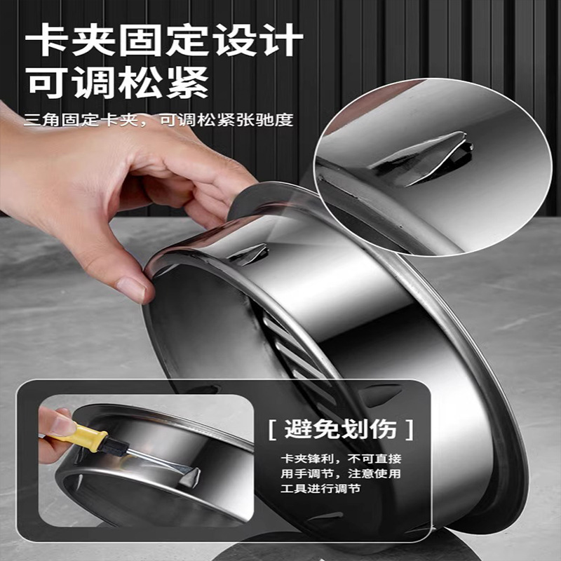 304 stainless steel flat floor drain, card-type balcony and rooftop anti-clogging circular outdoor rainwater hopper large floor drain details Picture