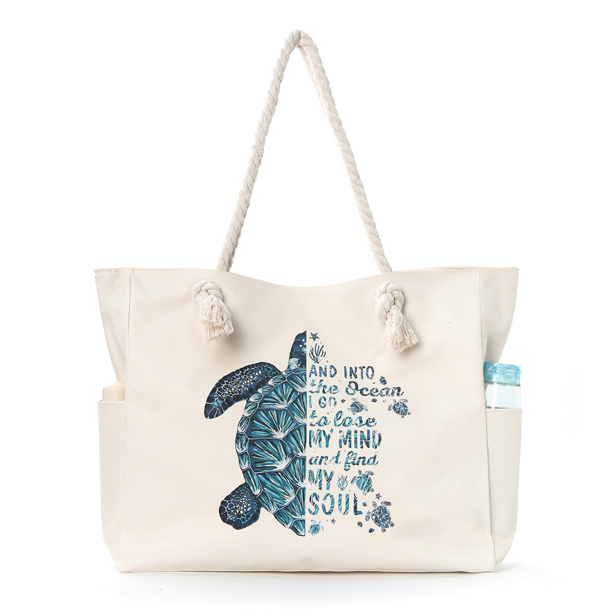 Feihong Cross-border large-capacity beach bag, women's bag, underarm single-shoulder bag, simple and versatile casual storage canvas bag Item Picture