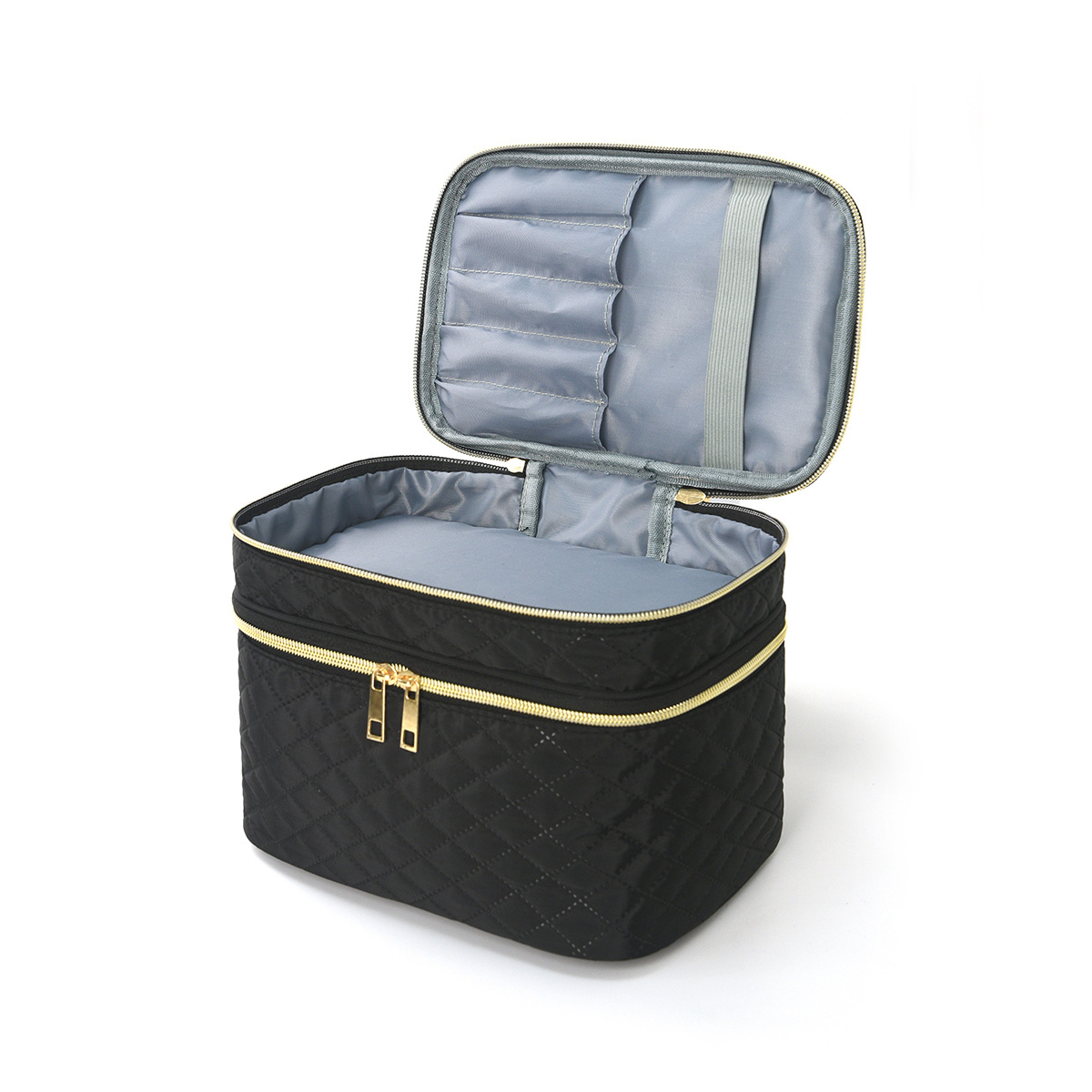 Cross-border double-layer makeup bag with high and large capacity to enhance appearance level, toiletry bag, travel portable makeup storage bag details Picture