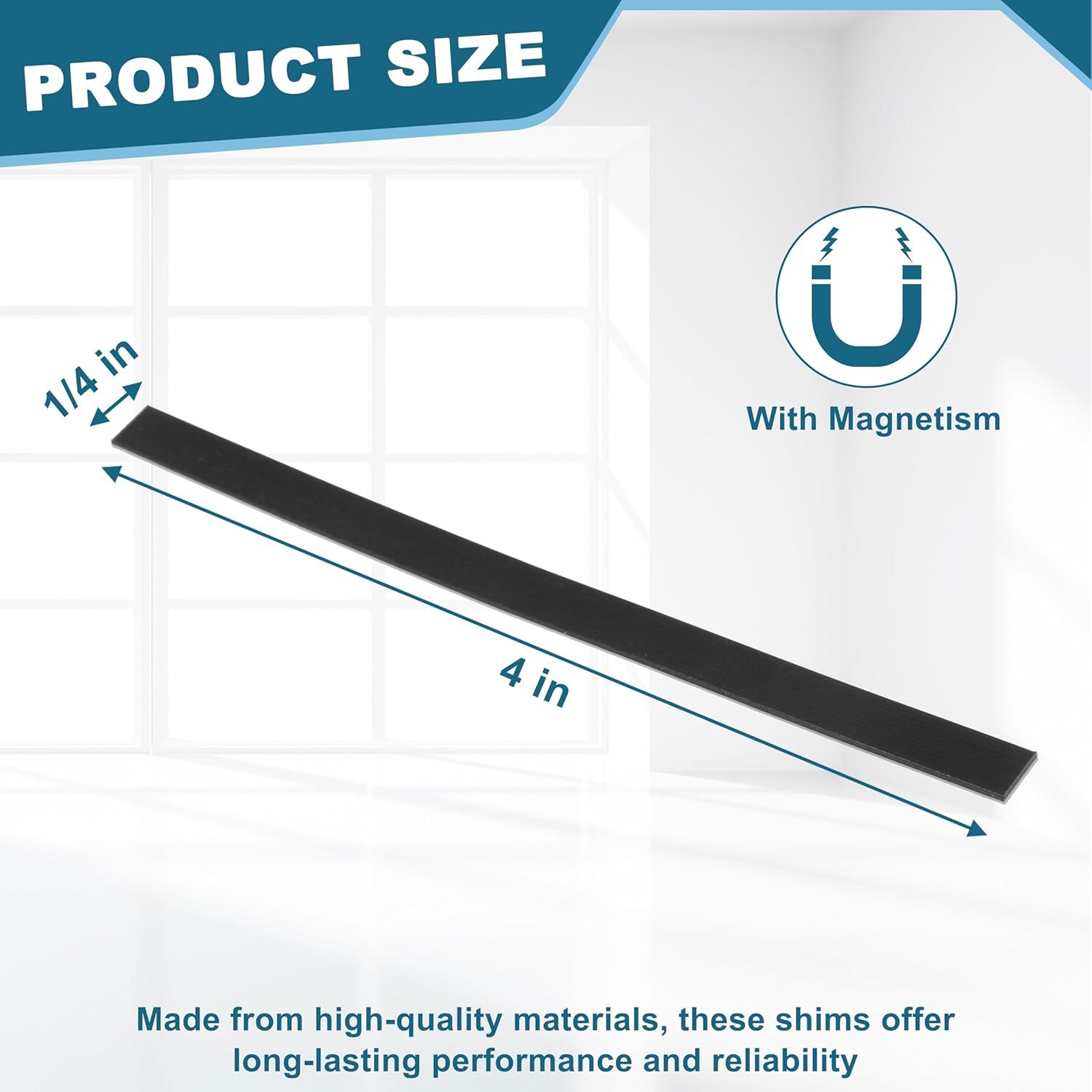 4" x1/4" Magnetic Hinge Shims magnetic hinge gasket is used for hinge adjustment and repair Application Scenario