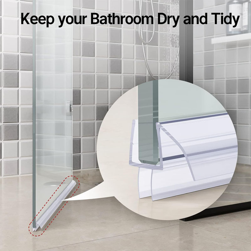 Prant bathroom glass door waterproof sealing strip, shower room H-shaped magnetic adhesive strip, bathroom pvc water barrier strip Application Scenario