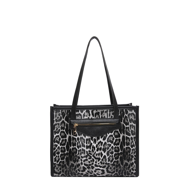 ins leopard print large-capacity women's bag 2024 New style versatile commuter tote bag, commuter quality single-shoulder crossbody bag Item Picture