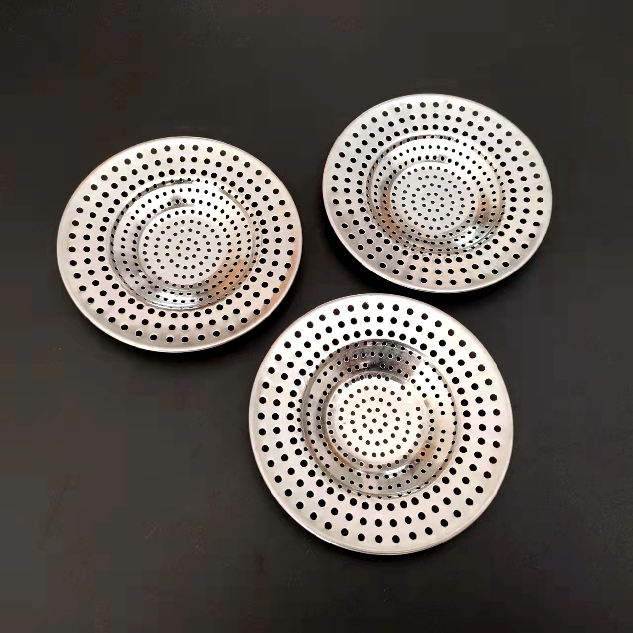 Fully perforated one-piece formed stainless steel bathroom drain filter screen, bathroom sewer hair floor filter screen full figure