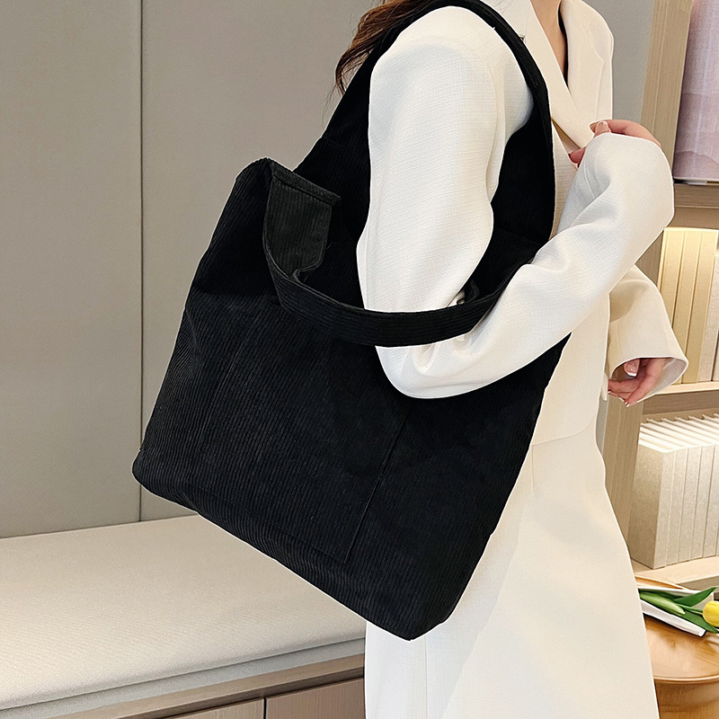 Cross-border Korean style Instagram simple handbag for girls' school style 2024 new large-capacity student single-shoulder canvas bag Specification drawing