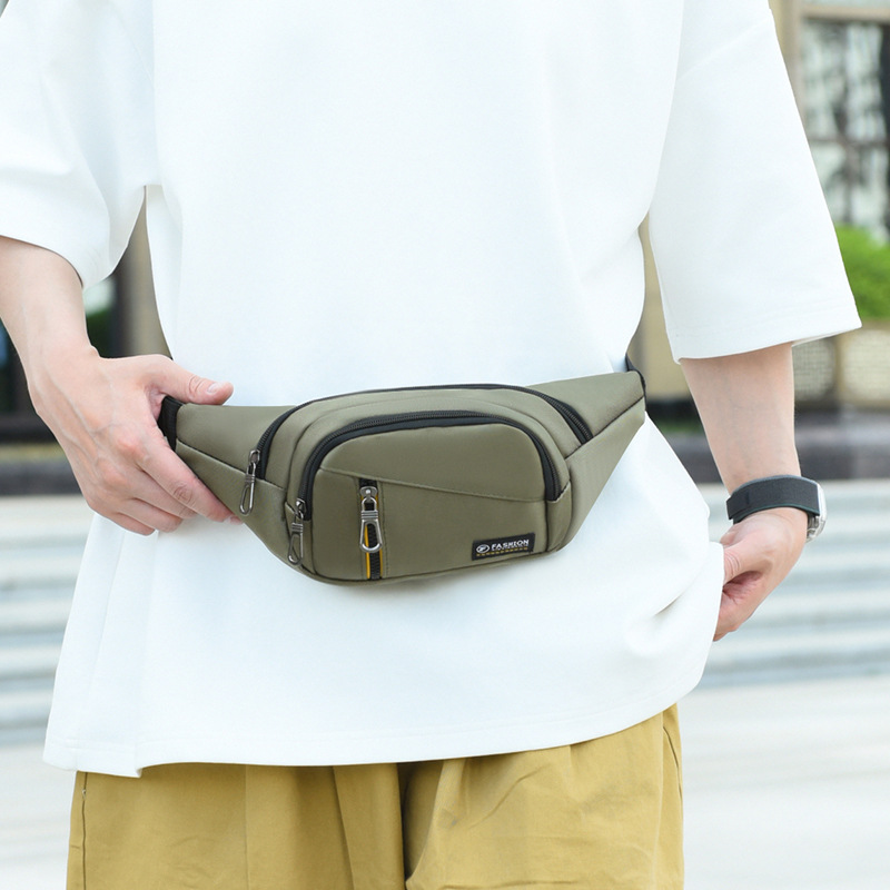 New cross-border men's fashion brand crossbody bag, men's casual, fashionable and sporty chest bag, high-end water-resistant single-shoulder bag details Picture