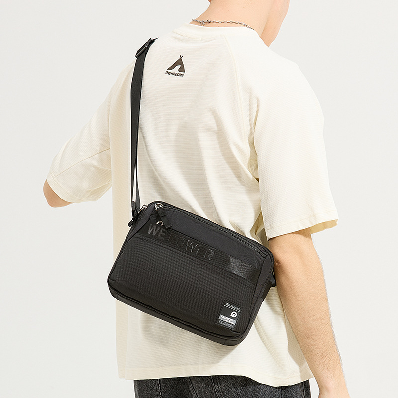 WEPOWER's new trendy casual single-shoulder bag, men's crossbody bag, lightweight single-shoulder small square bag, simple crossbody bag details Picture