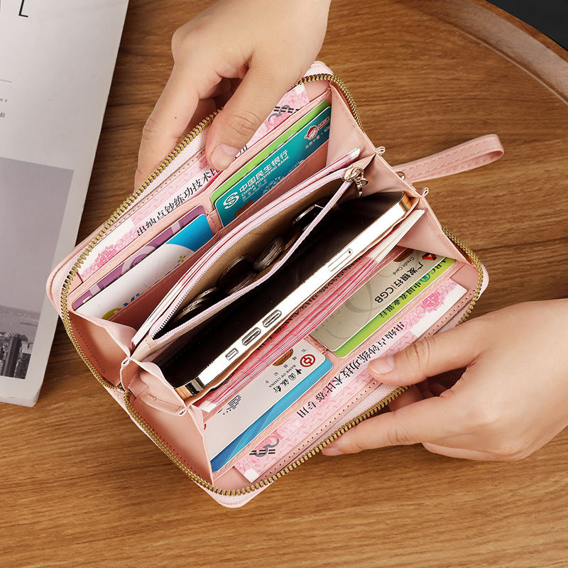 New type of wallet for women, long wallet, coin purse, 2023 summer solid color cross-border clutch purse, source manufacturer Application Scenario