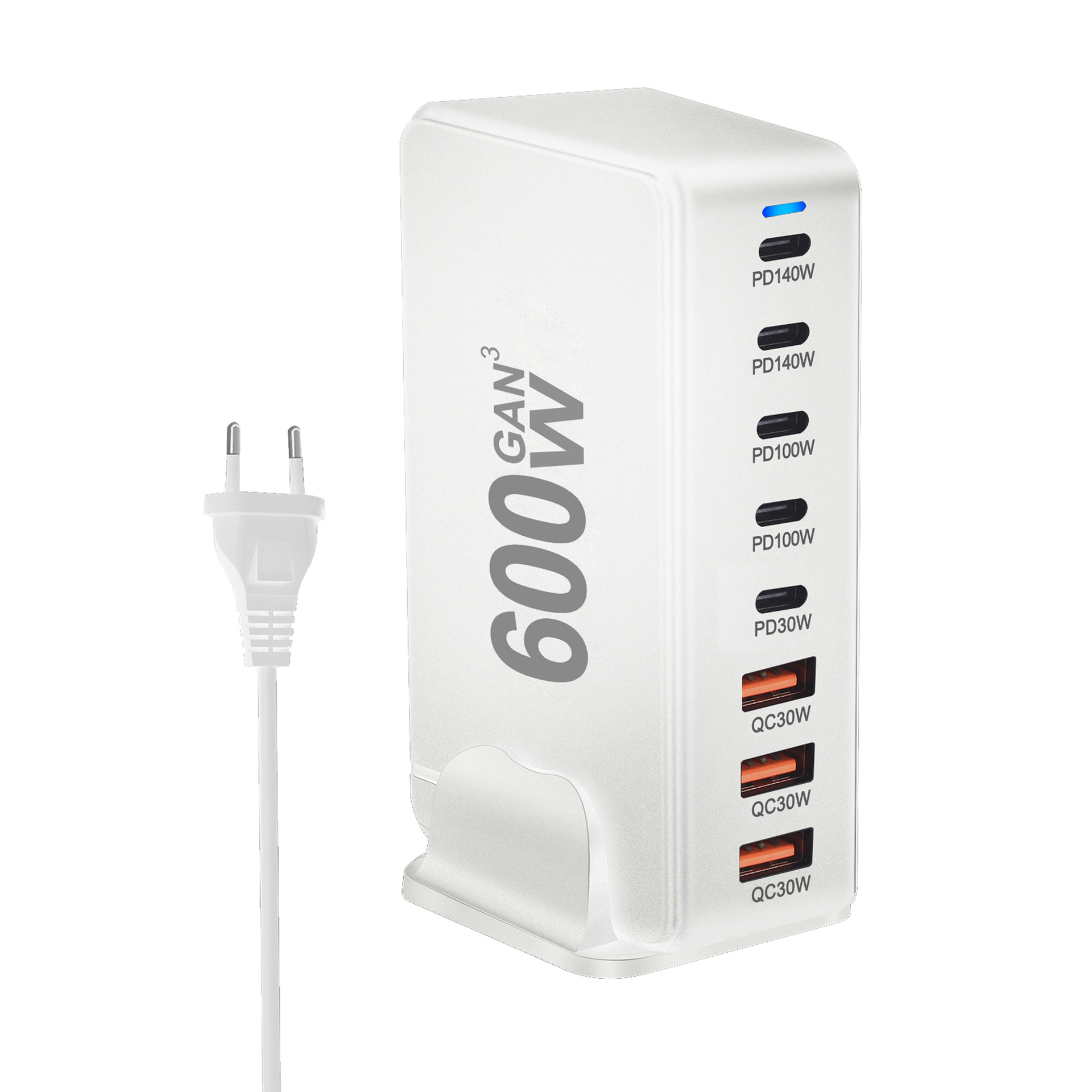The new bestseller of 600W gallium nitride PD desktop charger, PD3.1 multi-functional 28V5A single-port 140W adapter Item Picture