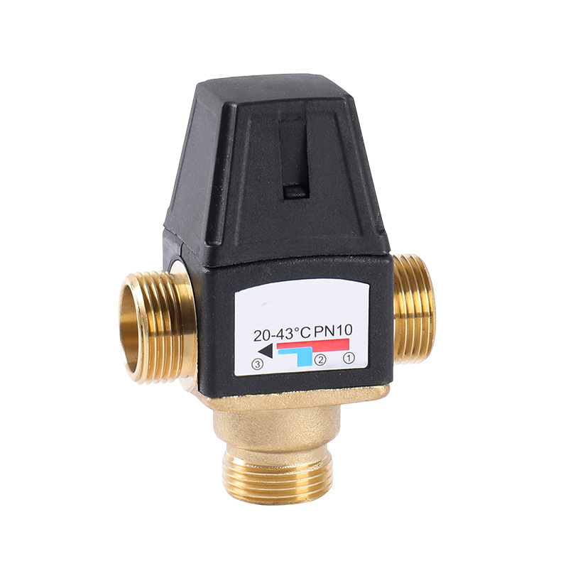 Cross-border best-selling brass constant-temperature mixing valve, automatic constant-temperature regulating mixing valve for hot and cold water, in stock from the manufacturer Item Picture