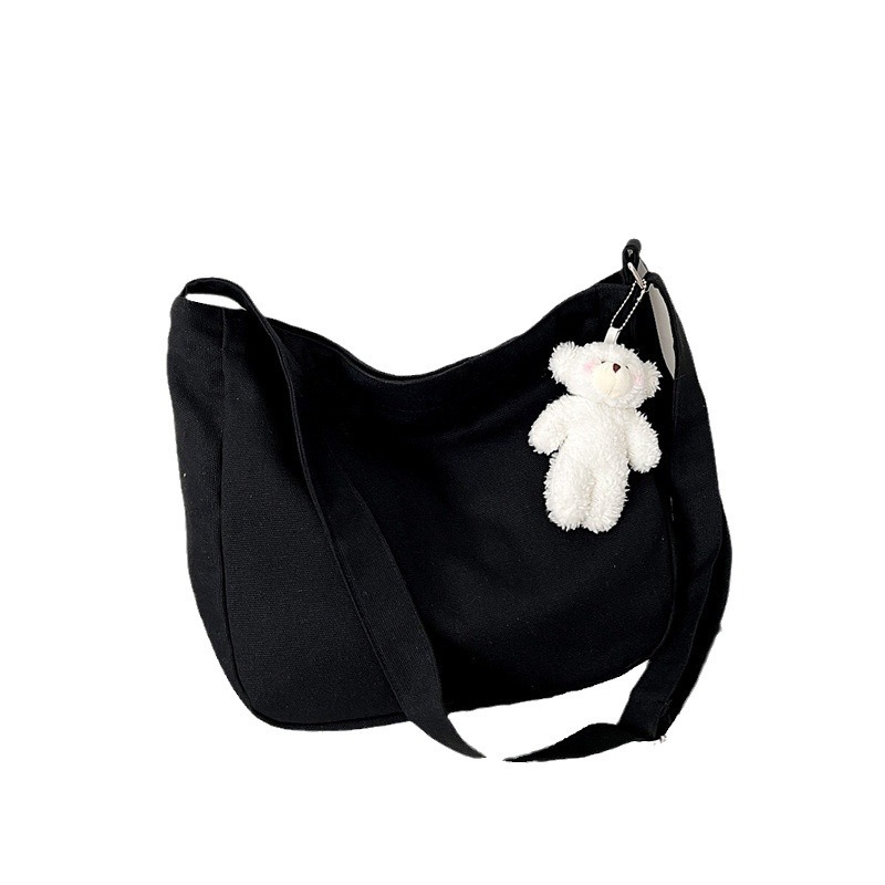 Large-capacity letter tote bag 2024 new solid color stylish hand-held canvas bag, fashionable and simple single-shoulder bag for cross-border Item Picture