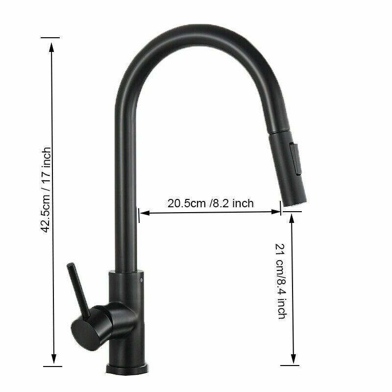 Black smart kitchen sink faucet pull-out nozzle, stainless steel touch sensor kitchen touch faucet Item Picture