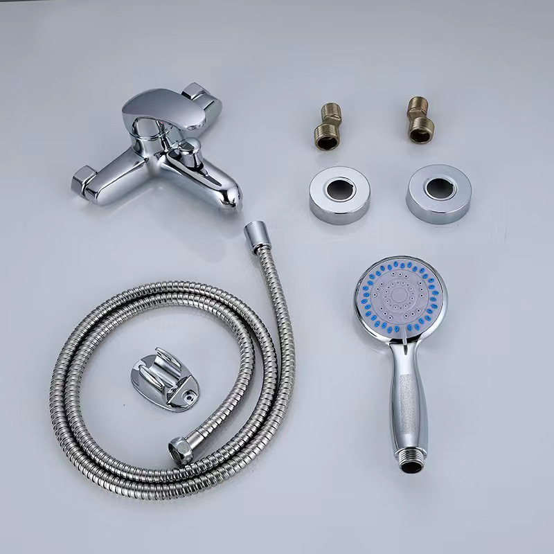 Factory direct supply of vertical export British and German curved bathtub, hot and cold water faucet Jorden triple shower set Application Scenario