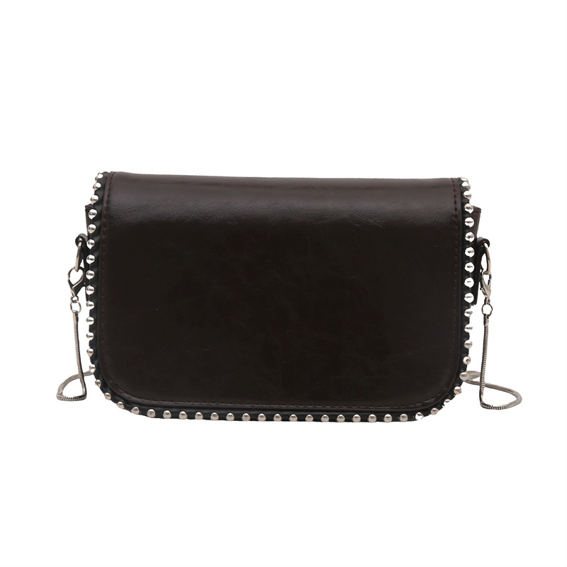 Retro and unique rivet bag for women, Spring 2025 new style, fashionable and simple single-shoulder bag, Korean-style casual and simple crossbody bag Item Picture