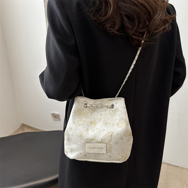 Niche design women's bag 2024 New large-capacity bucket bag, ladies' quality chain single-shoulder hand-carry underarm bag Specification drawing