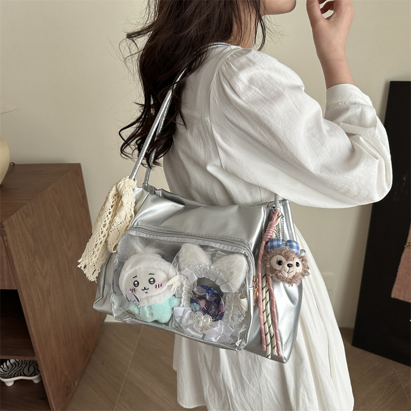 Korean Spring Girl Bag 2025 New Style, trendy and versatile, large-capacity single-shoulder tote bag, fashionable and casual crossbody bag Specification drawing