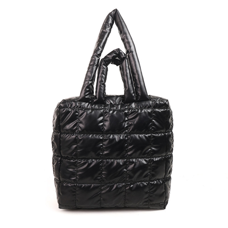 Women's cross-border winter cotton-padded jacket bag, European and American large-capacity hand-held tote bag, space cotton commuting single-shoulder bag Item Picture